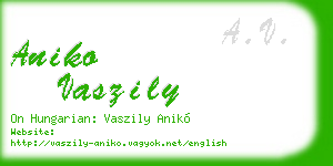 aniko vaszily business card